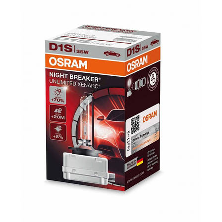 Штатна лампа ксенонова з цоколем D1S OSRAM XENARC NIGHT BREAKER UNLIMITED 66140XNB ОРИГИНАЛ, фото 1
