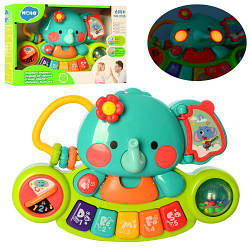 Розвивальна інтерактивна іграшка Піаніно Слонік 20 см Hola 3135