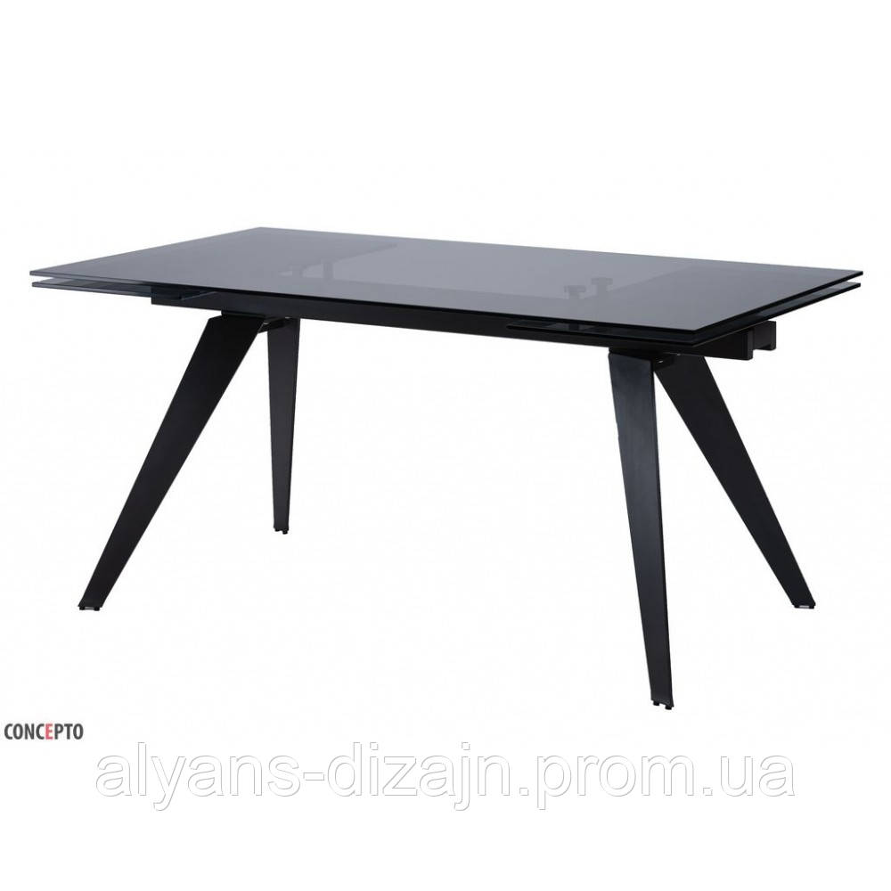 GLASSY KEEN СТІЛ РОЗКЛАДНИЙ ЧОРНИЙ 160-240 СМ