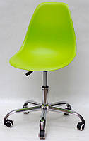 Стул Nik Office на колесах зеленый 48 с регулировкой высоты, дизайн Charles Eames