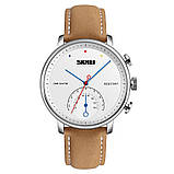 Класичні чоловічі годинники Skmei 1399 White Brown, фото 3