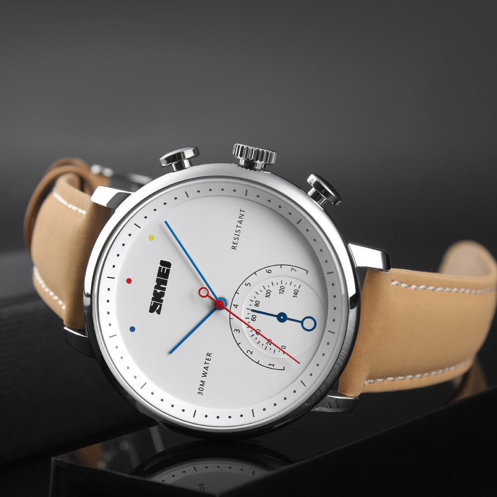 Класичні чоловічі годинники Skmei 1399 White Brown