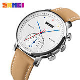 Класичні чоловічі годинники Skmei 1399 White Brown, фото 4