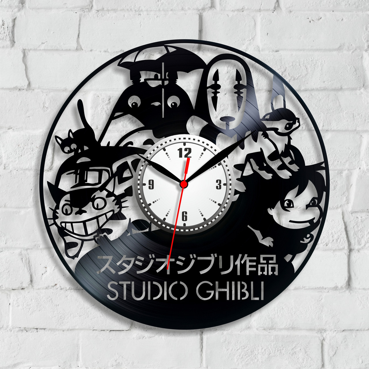 Studio Ghibli годинник Вініловий годинник Мій сусід Тоторо Годинник з вінілу Годинники для дітей Декор у спальню 30 см
