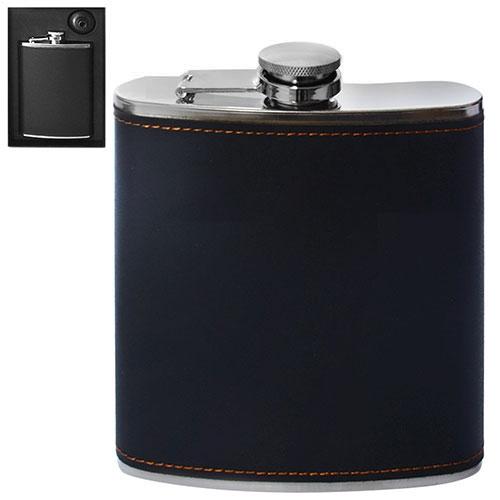 Фляга сувенірна сталева Stenson R86704 260мл, чорний, фото 1