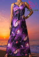Сарафан Вселенная, фиолетовый, M. длина 137 см.