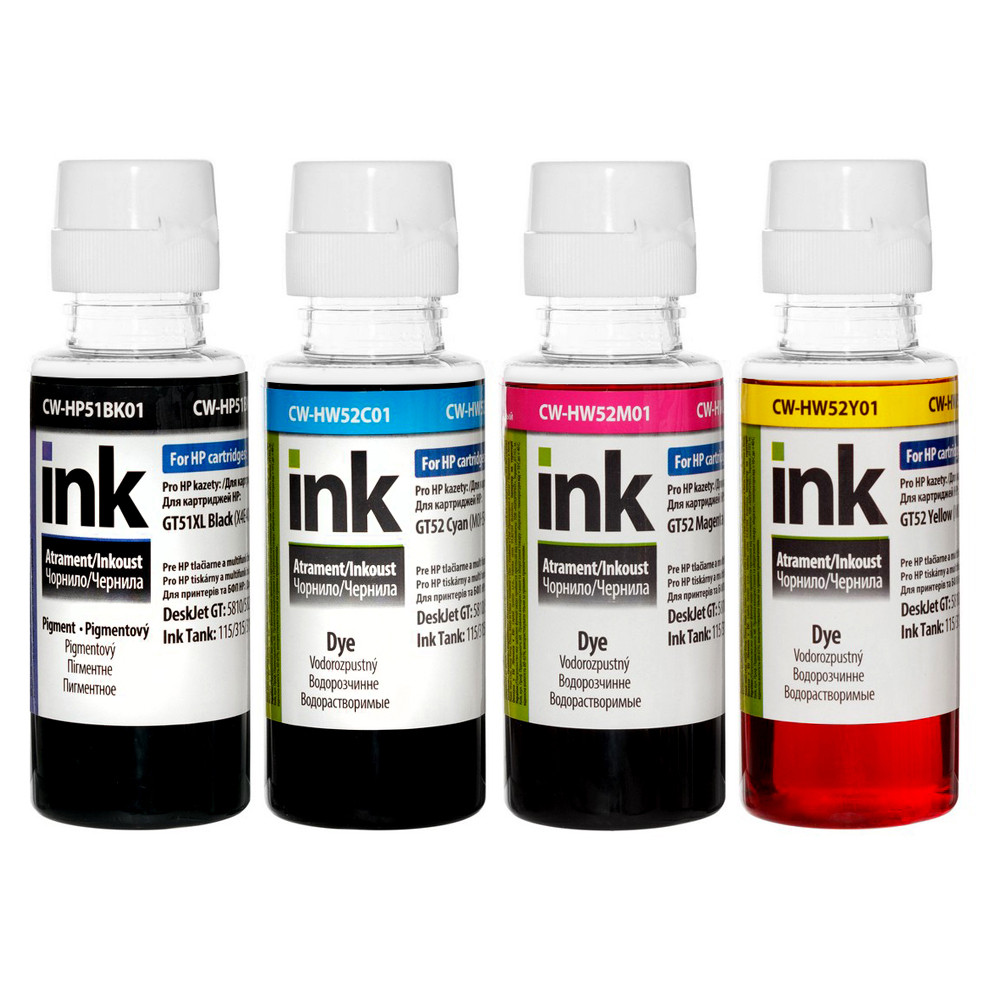 Комплект чорнила для HP 115/315/415 Ink Tank (4х100 мл) CW-HP51/HW52SET01 ColorWay