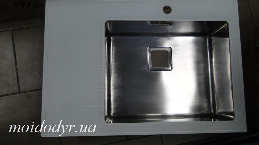 Мийка Alveus кухонна, скляна 780ммх540ммх200мм біла, фото 1