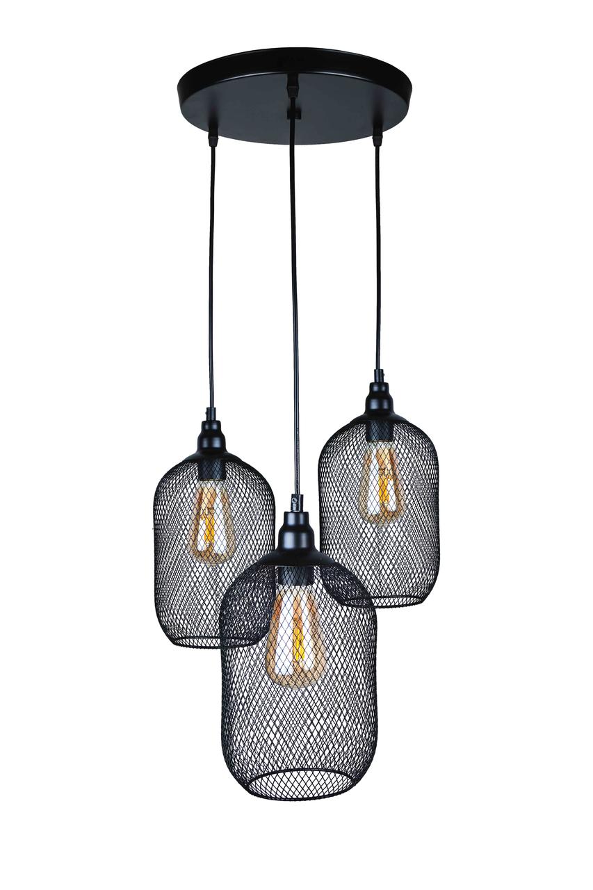 Люстри в стилі лофт Levistella 907018F-3 BK (300)