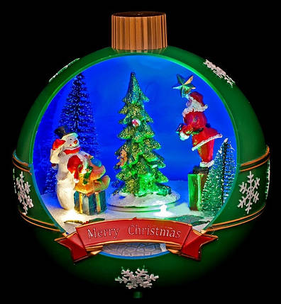 Декоративна прикраса "Куля Новорічна" 18,5*17 см, Luville Collectables, зелений, фото 2
