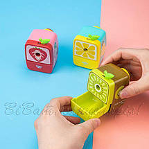 Чинка механічна Deli 0671Е мікс "Фрукти" пластик, з контейнером, фото 4