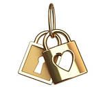 Підвіска срібна парна Замок та Серце, фото 4