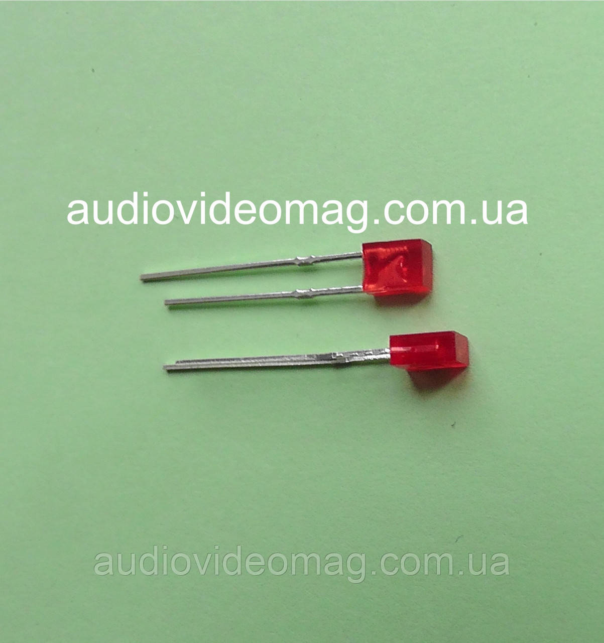 Світлодіод 3V прямокутний 2 х 3.4 мм, дифузний, колір червоний, фото 1