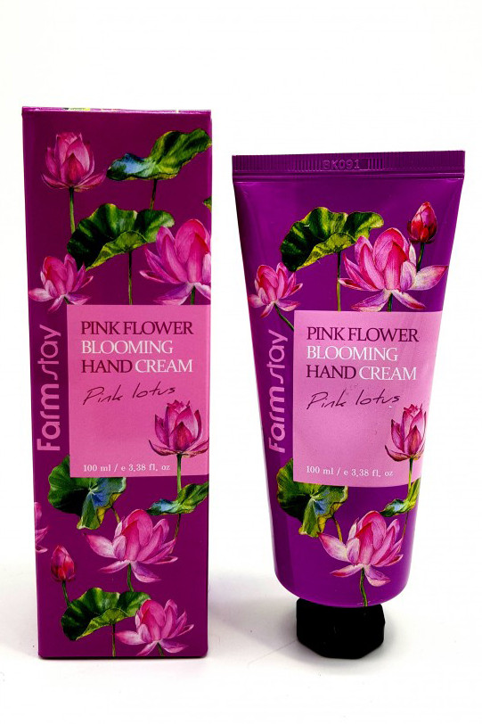 Крем для рук на основі екстракту рожевого лотоса FarmStay Pink Flower Blooming Hand cream Pink Lotus