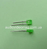Светодиод 3V прямоугольный 2 х 3.4 мм, диффузный, цвет зеленый