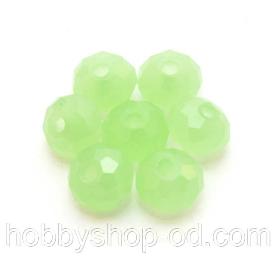 Бусини кришталеві "сфера" 8 мм. м'ятний нефрит (72 шт.), фото 1
