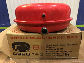 Бак розширювальний для систем опалення 8 л. плоский LIDER PUMPS