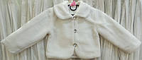 Тепла біла дитяча шубка (курточка), штучне хутро, 34 розмір