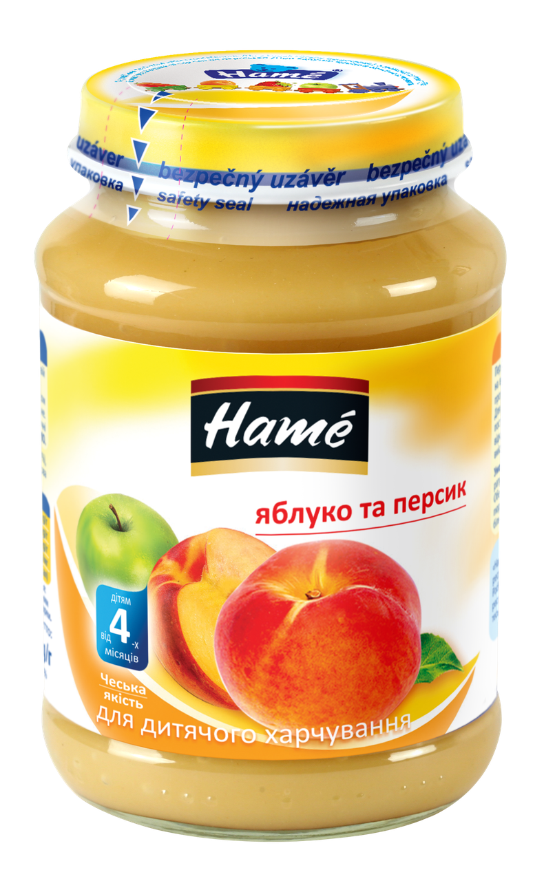 

Пюре фруктовое яблоко и персик Hame, 190г