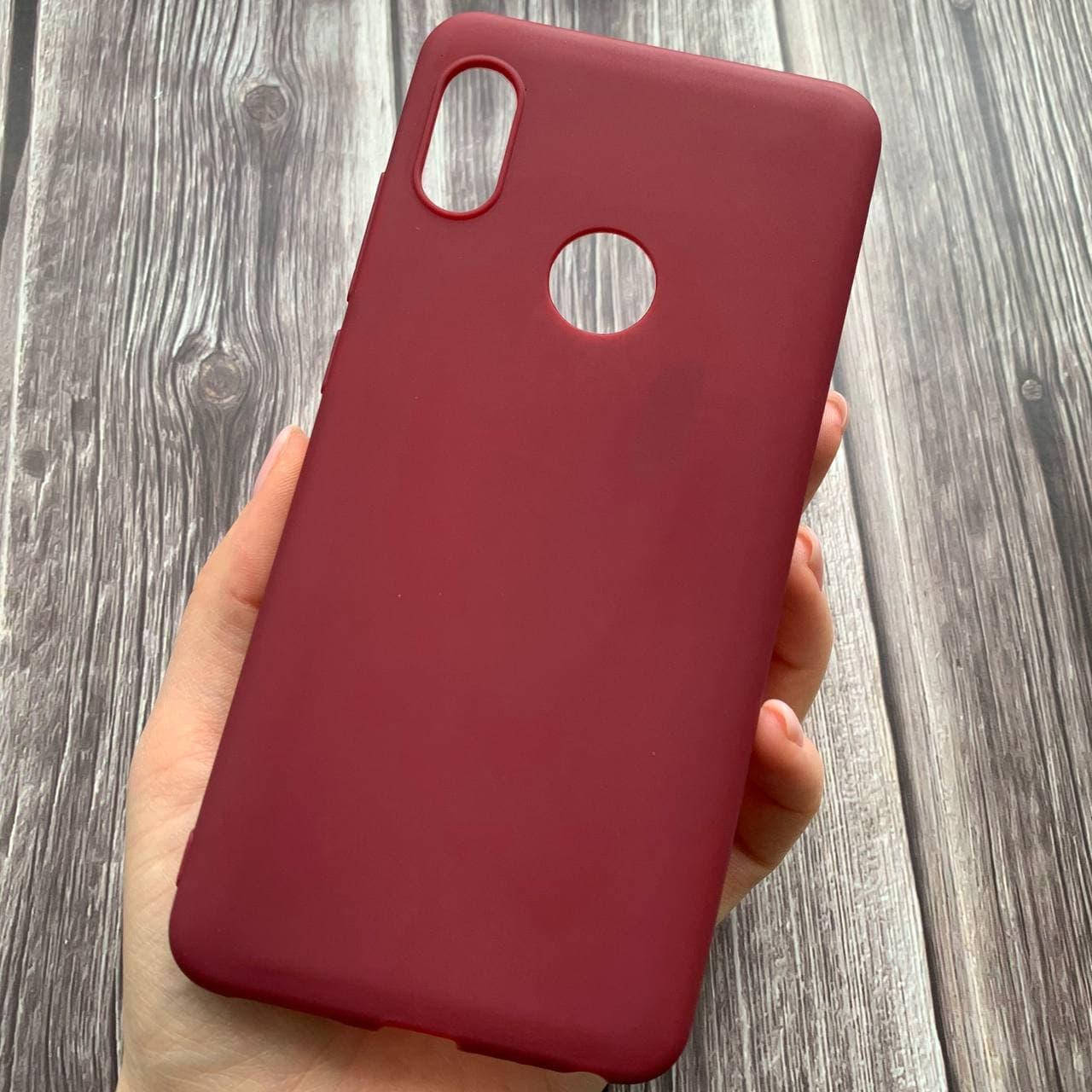 

Чехол для Xiaomi Redmi Note 5 цветной яркий плотный силиконовый чехол на сяоми редми нот 5 бордовый