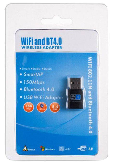 

Адаптер USB 2 в 1 WiFi (2.4G) + Bluetooth 4.0 чип RTL8723BU Realtek