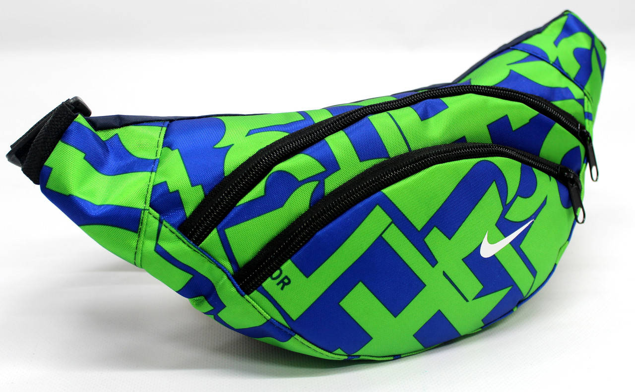 

Принтована сумка бананка з абстракцією через плече В18