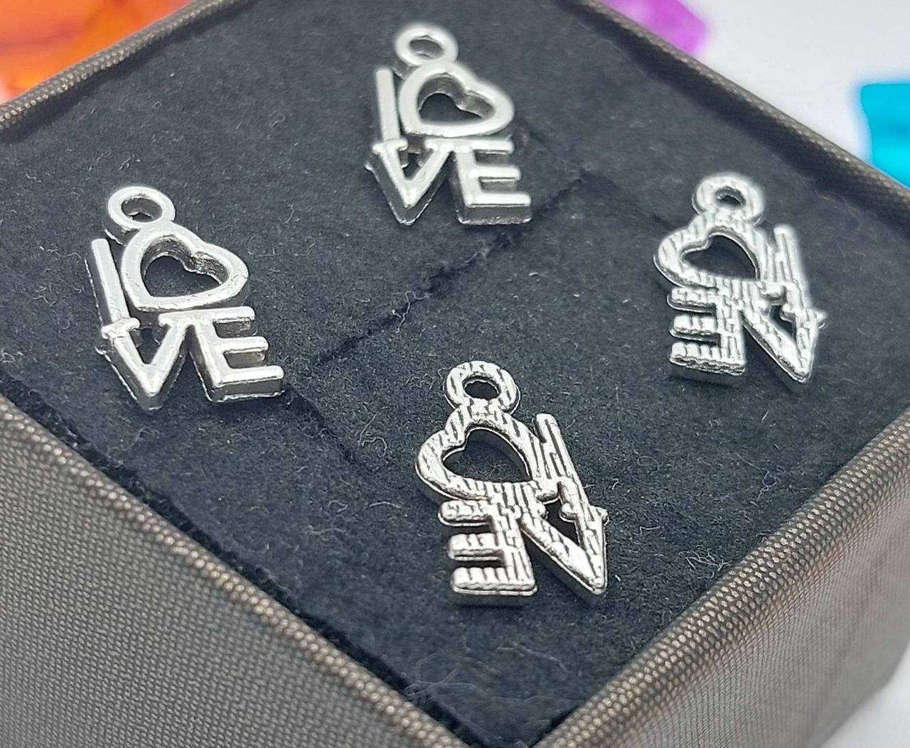 

(10шт) Кулоны из металла, подвеска "Love"