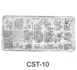 Трафарет диск для стемпінга нігтів "Квіткові узори" (CST-10)