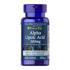 Альфа-ліпоєва кислота Puritan's Pride Alpha Lipoic Acid 300 mg (60 капсул) пурітанс прайд