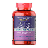 Витамины для женщин без железа Puritan's Pride Ultra Woman Iron Free Multi (90 капс) пуританс прайд