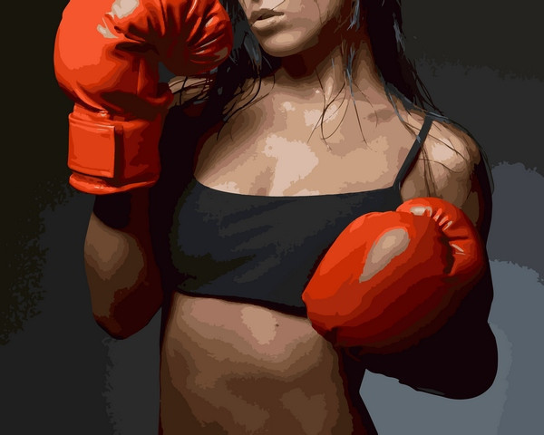 Картина за номерами 40х50 см. Babylon Жіночий бокс (VP 1222), фото 1