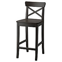 IKEA INGOLF Барный стул со спинкой, черный (402.485.13)