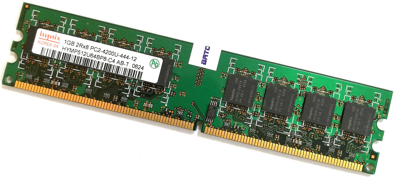 Оперативная память Hynix DDR2 1Gb 533MHz PC2 4200U 2R8 CL4 MIX Б/У