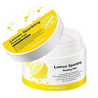 Очищаючі пілінг-диски для обличчя з лимонним соком Secret Key Lemon Sparkling Peeling Pad 70 шт, фото 4