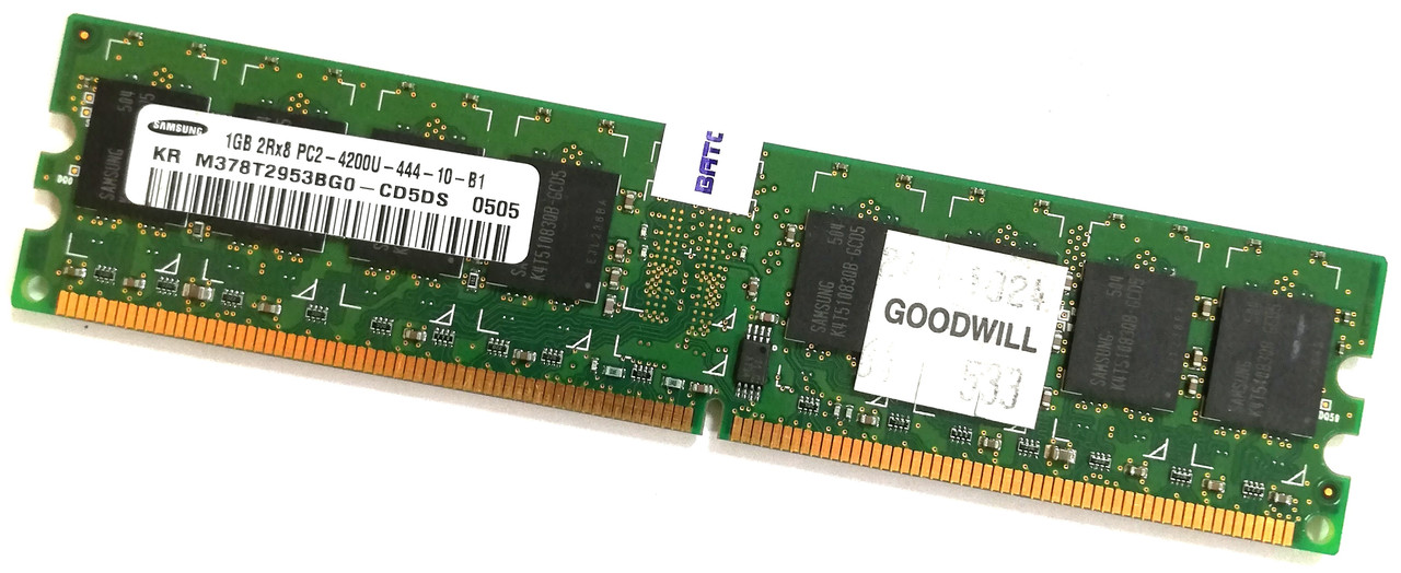 Оперативная память Samsung DDR2 1Gb 533MHz PC2 4200U 1R8/2R8 CL4 MIX Б/У