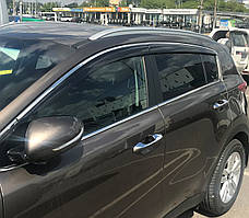 Дефлектори вікон з металевим хром молдингом Kia Sportage 2016+