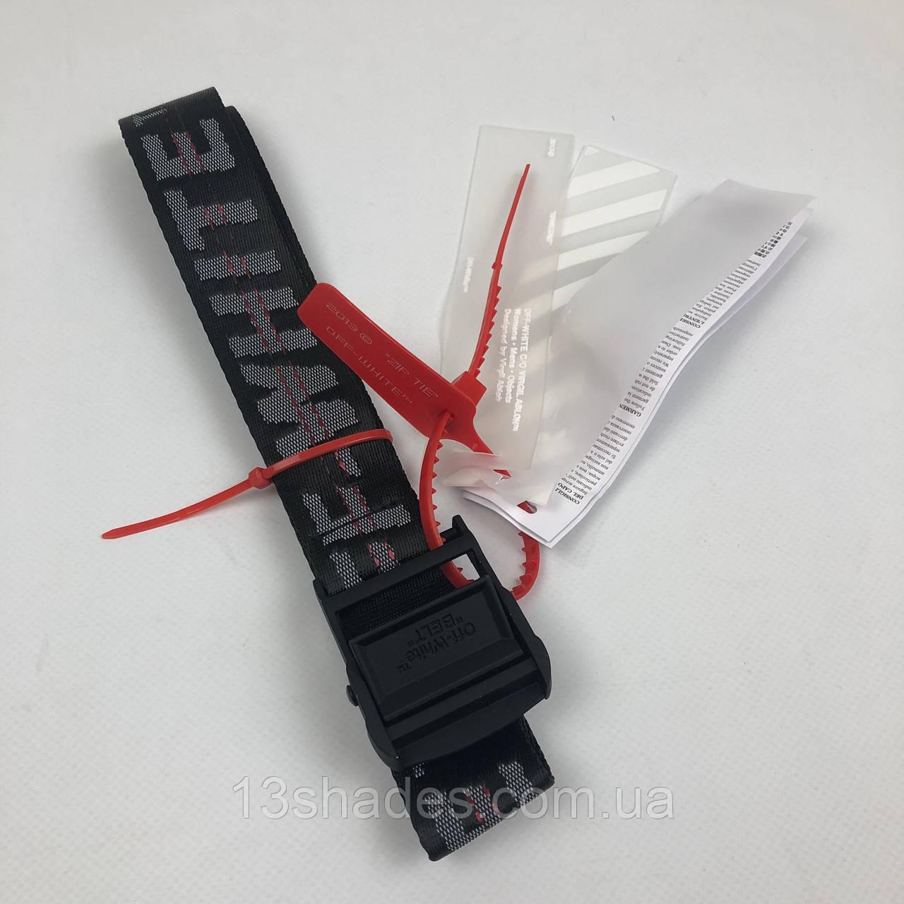 Ремінь пояс унісекс Off White Original оф вайт чорний, фото 1