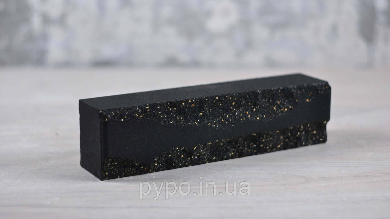 Цегла блискавка половинка Чорний "Slim Stone".