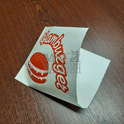 Куточок білий для бургерів малюнок Hamburger 500шт