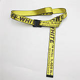 Ремінь пояс унісекс Off White Original оф вайт жовтий, фото 2