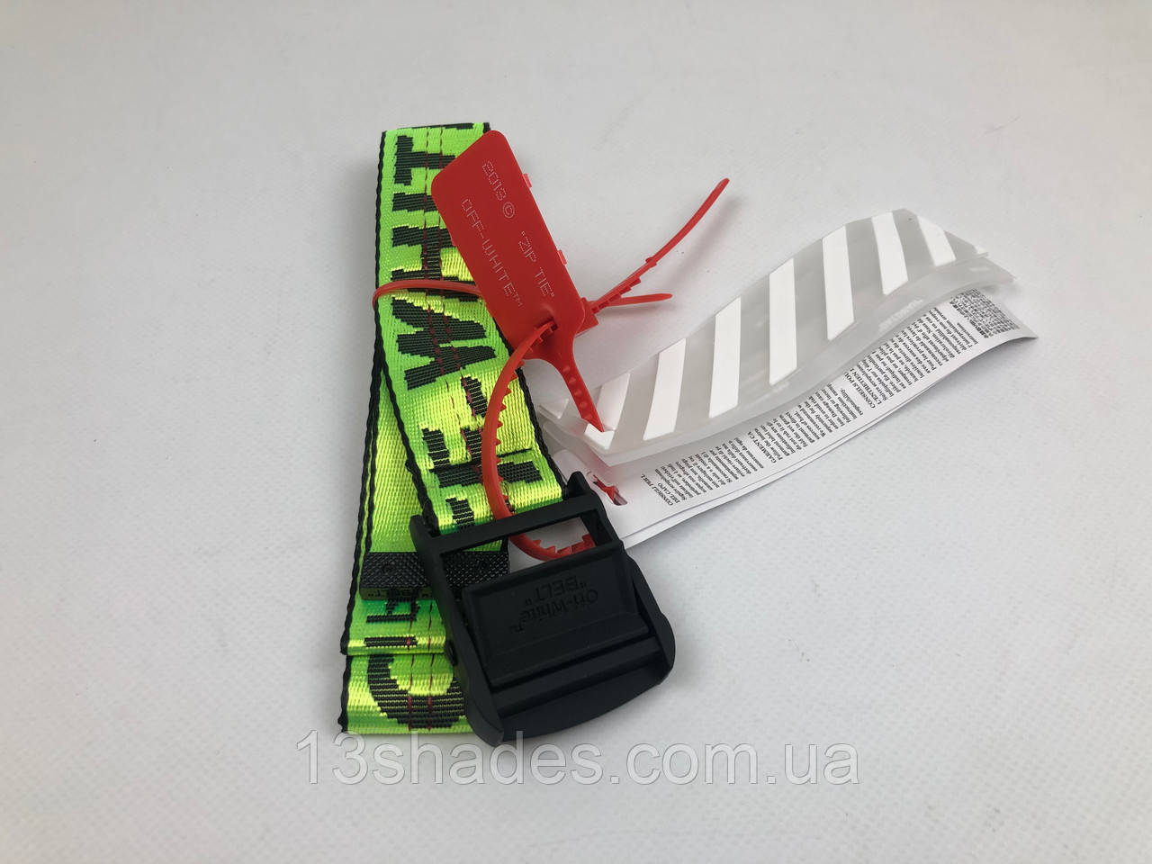 Ремінь на пояс унісекс Off White Original офф вайт зелений, фото 1