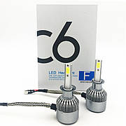 Світлодіодні LED лед лампи C6 цоколь H1, світло 6000К