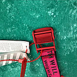 Ремінь пояс унісекс Off White Original оф вайт червоний із червоною пряжкою, фото 2