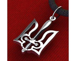 Тризуб-Герб України, ПС, Тризуб з Мечем Україна, Кулон, Амулет, Підвіс, Срібло, Золото, фото 5