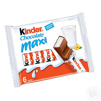 Шоколад молочний Kinder Chocolate Maxi з молочною начинкою 6 шт.