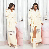 Домашній шикарний махровий жіночий затишний комплект: махрові халати і чобітки для дому. Арт-4800, фото 6