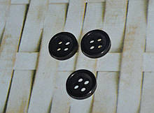 Ґудзик чорна з бортиком на 4 дірочки 8,6 мм
