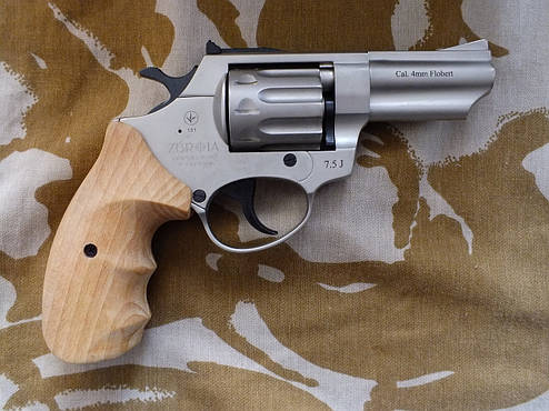 Револьвер під патрон Флобера Profi 3" Satin з дерев'яною ручкою, фото 2