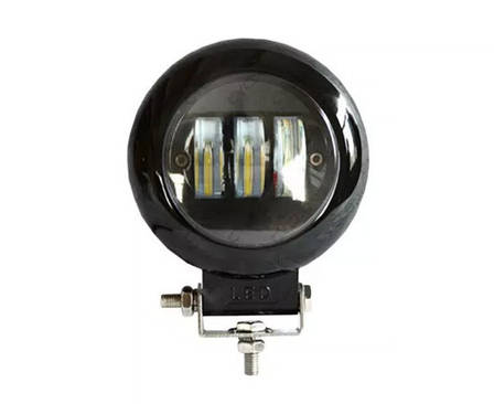 Світлодіодна LED лед фара ближнього світла 30 W (3 лінзи) кругла, додаткова, чітка межа світла, фото 1