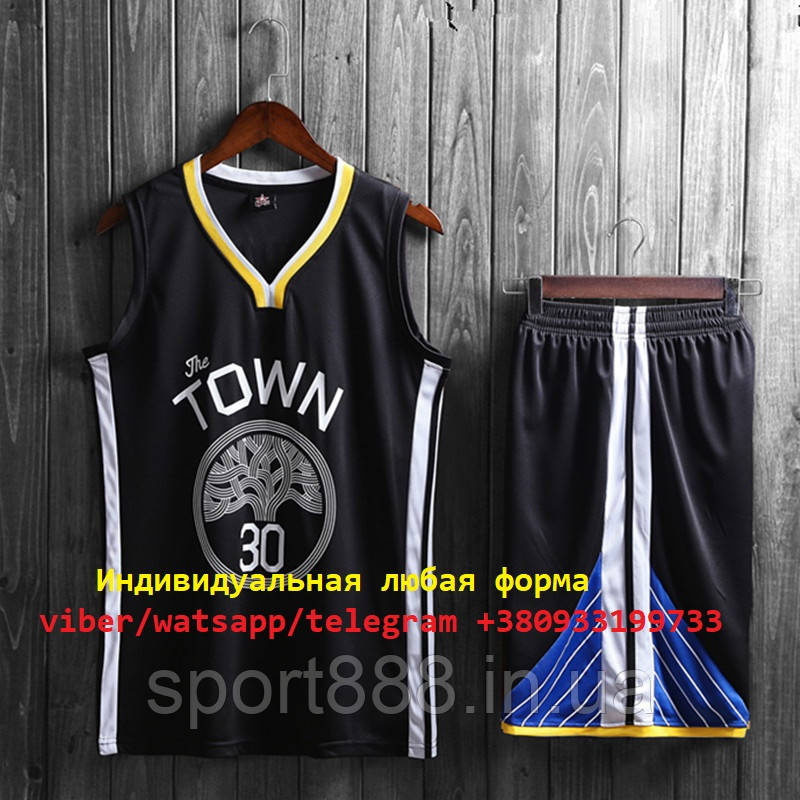 Баскетбольний чорна форма Стефен Каррі 30 Голден Стейт Curry Golden State Warriors TOWN, фото 1